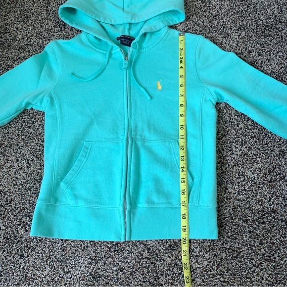 Ralph Lauren Sport Girls Sweatshirt Zip-up Hoodie sz S Teal - Picture 7 of 10
